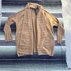 NWT banana republic 100% cashmere light brown open front cardigan size L